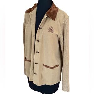 Vintage Liz Claiborne Liz & Co. tan request jean suede collar jacket size petite